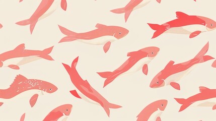 salmon pattern seamless wallpaper