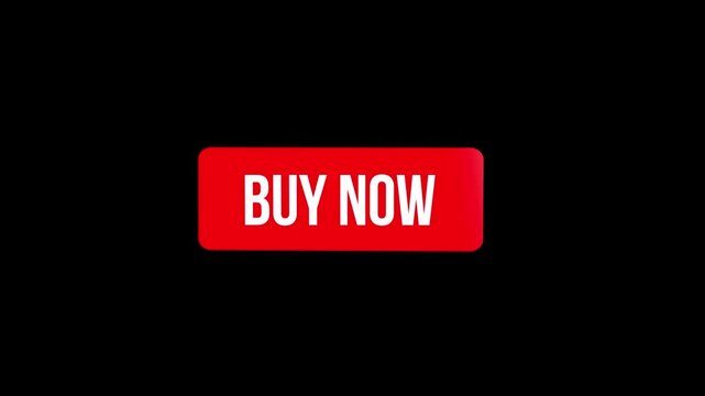 Buy Now Button 3D Style Animation with Black Background and Green Screen Background