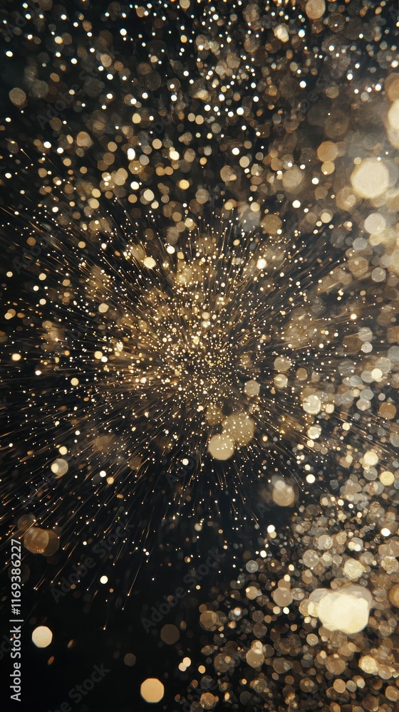 Poster cosmic sparks emanating in a dark space hyperrealistic visual art abstract concept captivating envir