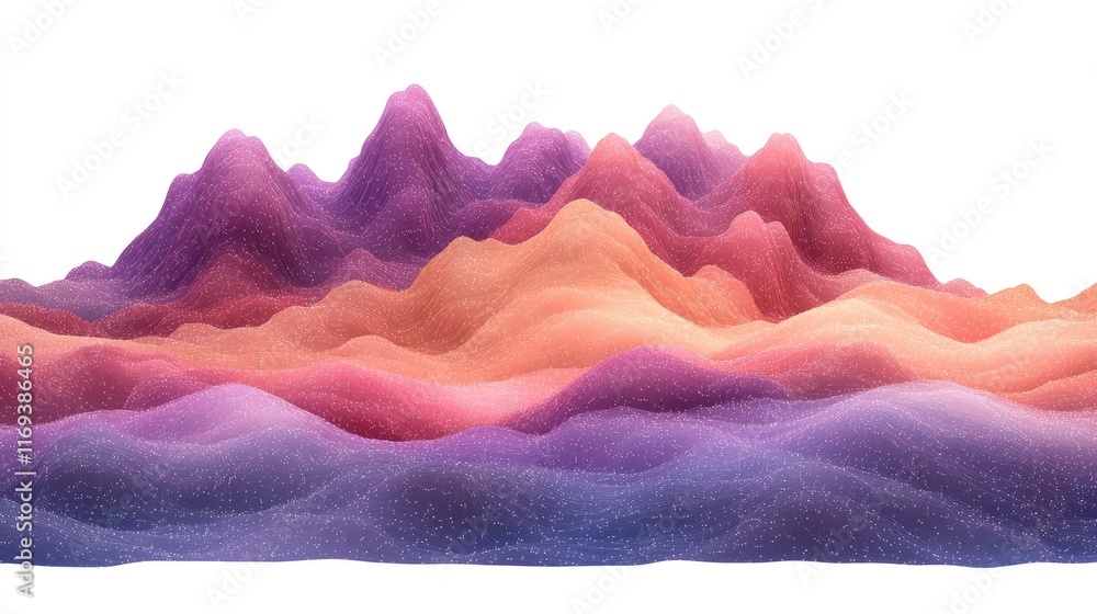 Aufkleber abstract 3d landscape with gradient mesh. ideal for backgrounds, presentations, or website headers. 