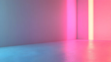 Indoor abstract background with glowing pink and violet bokeh over a smooth light turquoise gradient base