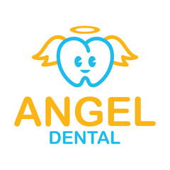 angel dental flat minimalist logo design