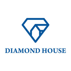 diamond house flat minimalist logo design