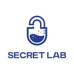 secret laboratory flat minimalist logo design