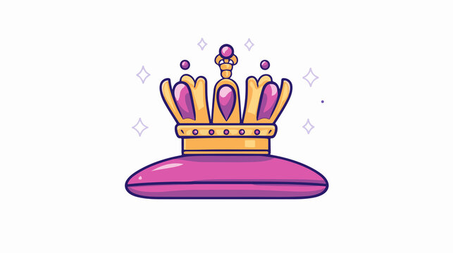 recommend clip art: Royal Monarchy Crown on Cushion Medieval Line Art - Wide Angle View
