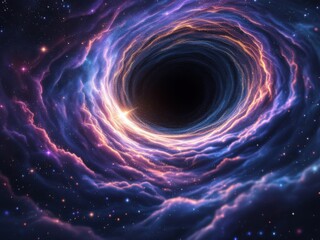 Obraz premium Cosmic Black Hole with Swirling Galactic Energy