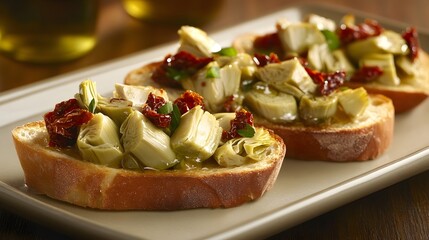 Delicious Bruschetta with Artichokes and Tomatoes for Gourmet Dinner Gatherings