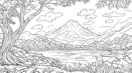 Serene Lakeside Mountain View With Lush Foliage
