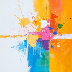 Abstract Colorful Paint Splatter Art Background Texture