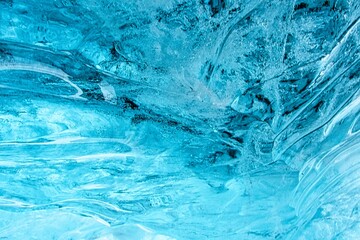 Blue glacier surface