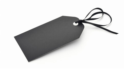 black gift label on white background
