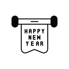 Happy New Year Banner vector icon