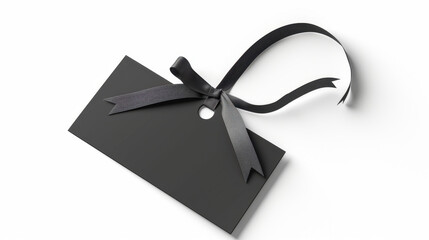 Fototapeta premium black gift label on white background