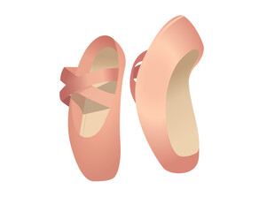 Pair of gradient pink shoes worn by ballet dancers icon