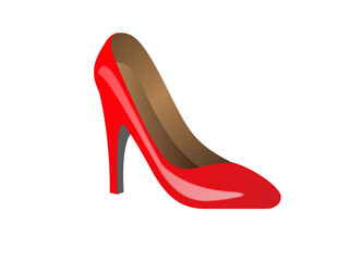 Red formalhigh-heeled shoe icon for social occasions, events or work places