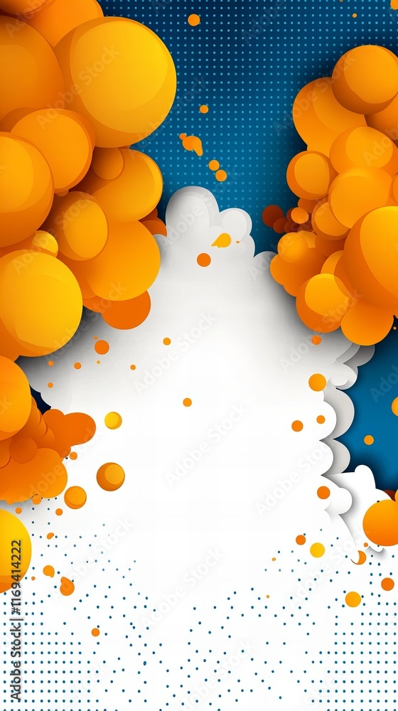 Poster abstract background with vibrant orange and blue color scheme. a burst of energy and color, perfect 