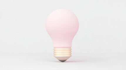 Fototapeta premium A pink light bulb stands out on a minimalist background.