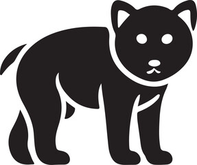 A close up of a dog sitting on a white background