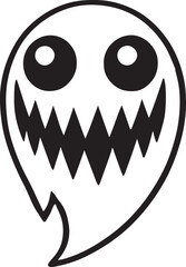 Cute Halloween Ghost sheet clean simple silhouette black