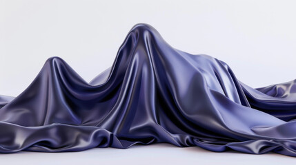 Naklejka premium blue silk cloth isolated on white