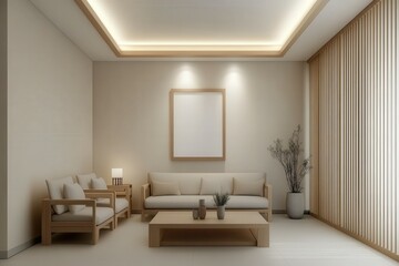 Minimalist living room design with natural light and neutral colors