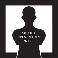 Suicide Prevention Week icon silhouette vector with white background