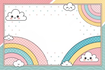 cute cartoon rainbow gradient illustration background