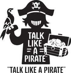 A pirate icon silhouette vector with white background 