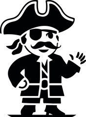 A pirate icon silhouette vector with white background 
