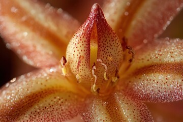 Delicate flower petals are revealed in soft light, showcasing beautiful textures and fragile details in a close-up view