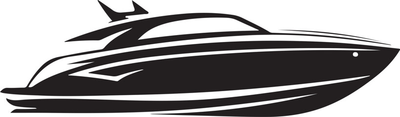 Small Boat Fisherman icon silhouette vector with white background