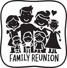 Family reunion icon silhouette vector with white background 