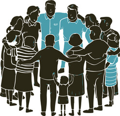 Family reunion icon silhouette vector with white background 