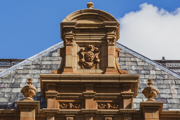 Ornate pediment with 