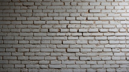 Fototapeta premium A panoramic background of an old, white-painted brick wall is featured in stock photo
