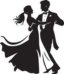 New Married Couple icon silhouette vector with white background 