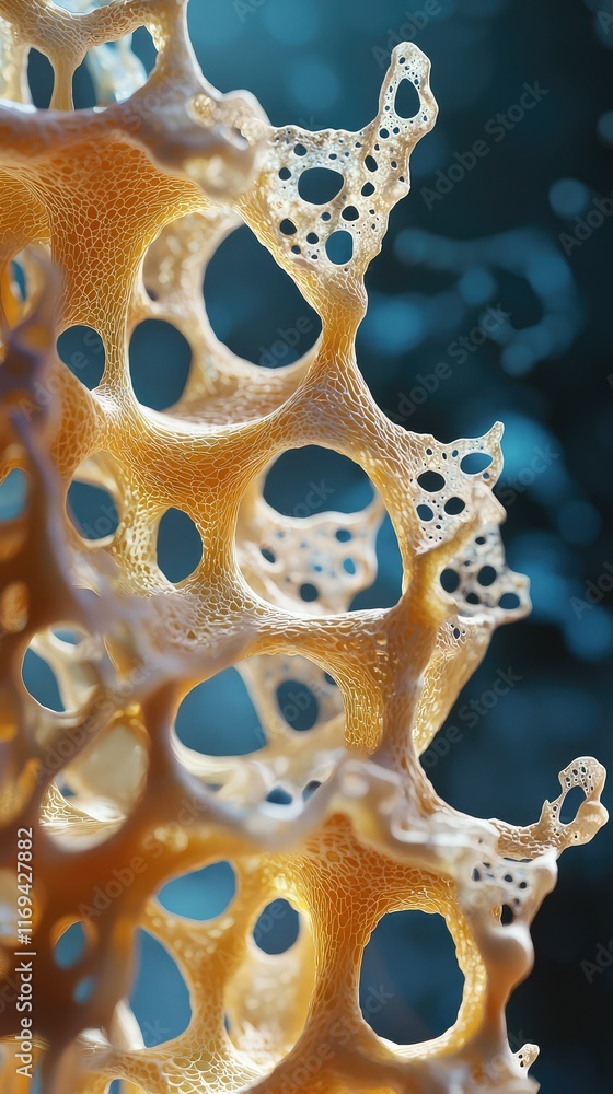 Poster intricate patterns of coral structure with soft lighting effects