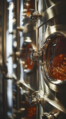 Modern Brewery Equipment with Glass Viewing Windows and Liquid