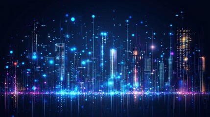 Futuristic City with High-Tech Elements in Soft Light