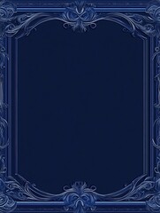 Obraz premium Elegant Ornate Blue Frame Design Background