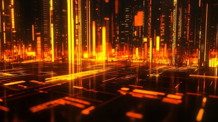 Glowing Finance Lines with Soft Light Background