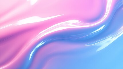 Iridescent pastel pink and blue abstract background resembling flowing liquid or fabric. Ideal for backgrounds, social media posts or presentations.