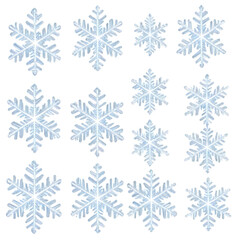 Delicate Snowflakes Isolated on Transparent Background

