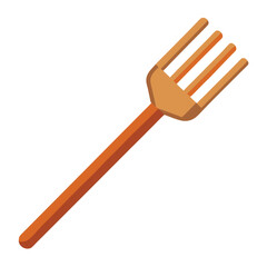 Wooden Fork Vector Illustration - Cartoon Clipart & Line Art Design for Print.eps