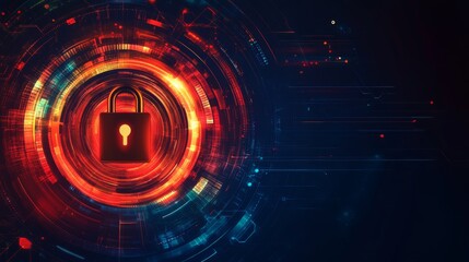 Vibrant High-Tech Digital Lock Elements on Isolated Background