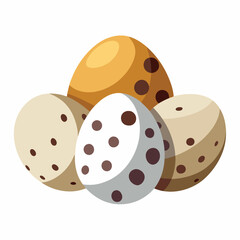 Quail Eggs Vector Illustration - Cartoon Clipart & Line Art Design for Printables.eps