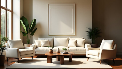 modern living room with furniture