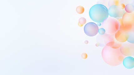 Colorful abstract bubbles floating minimalistic design graphic art digital environment creative concept