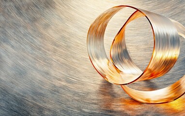 Fototapeta premium Abstract golden rings on metallic surface.