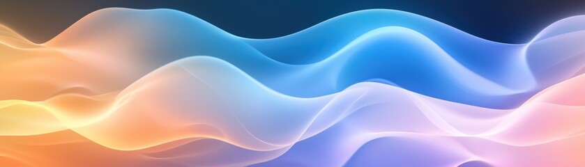 Obraz premium Dynamic color flow abstract art digital creation vibrant waves contemporary style artistic viewpoint modern concept